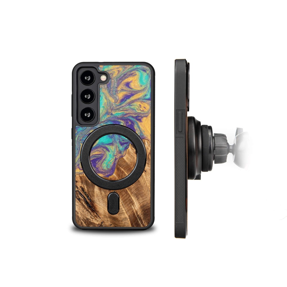 Husa BeWood Lemn Natural si Rasina, MagSafe, Unicat, Samsung S23 Planeta -Mercur - 3 | YEO
